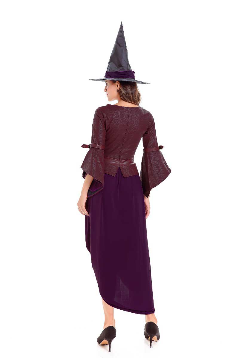 F1787 Adult Purple and Brown Salem Witch Costume